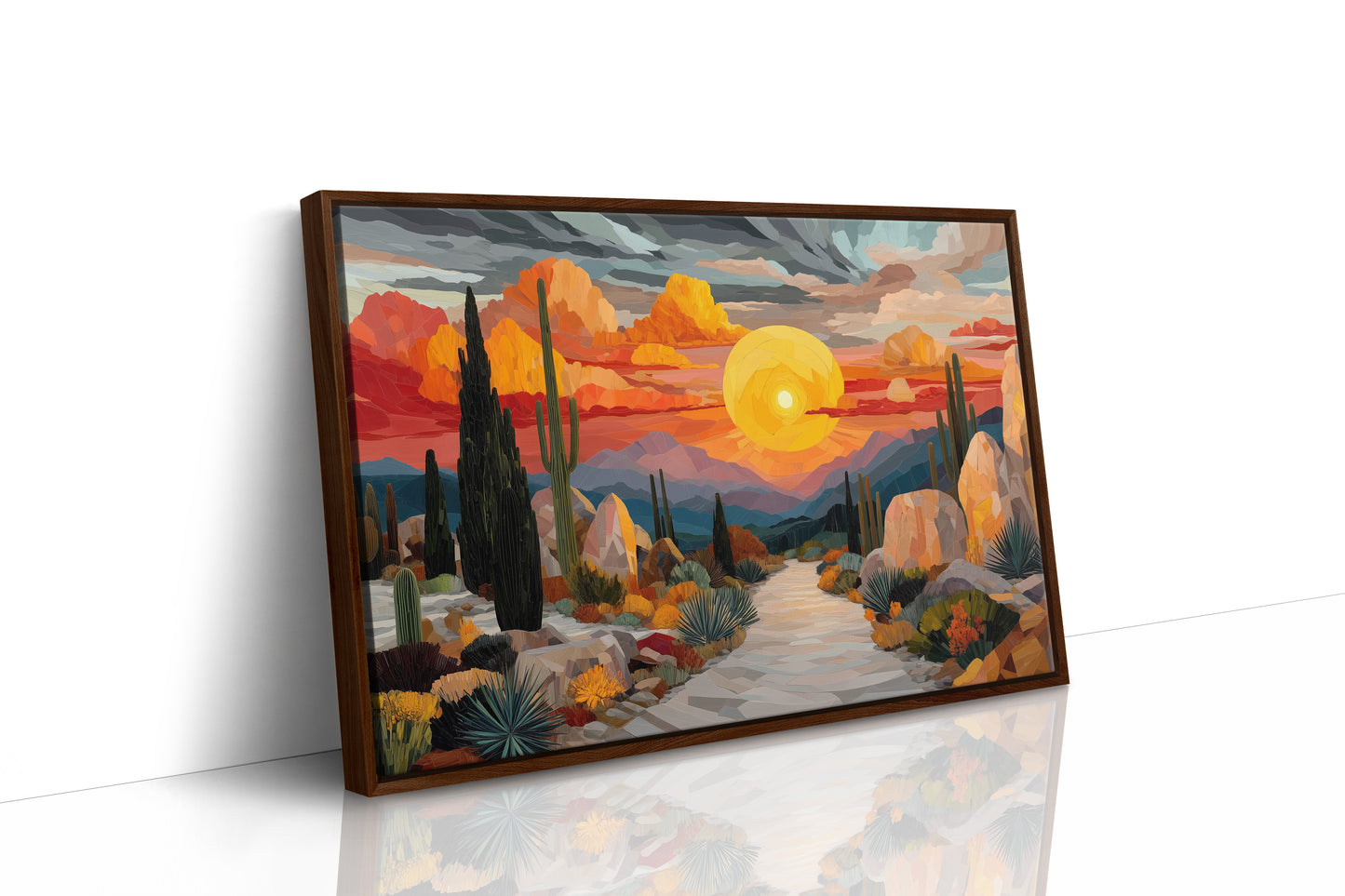 Saguaros Dance Under Fire Skies