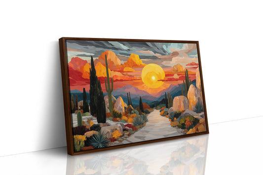 Saguaros Dance Under Fire Skies
