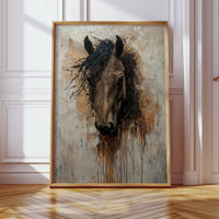 Rawhide Gaze Textured Horse Portrait