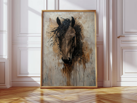 Rawhide Gaze Textured Horse Portrait