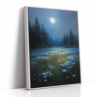 Midnight Meadow Bathes In Moonlight