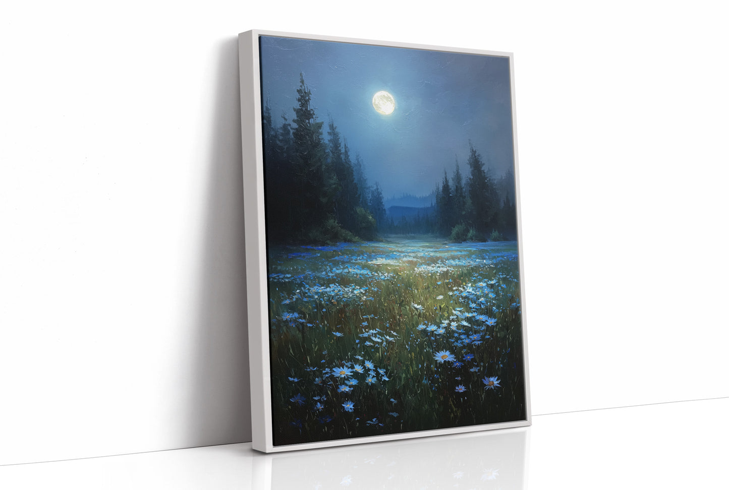 Midnight Meadow Bathes In Moonlight