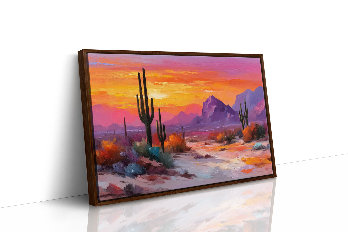 Saguaros Dance In Twilight Fire