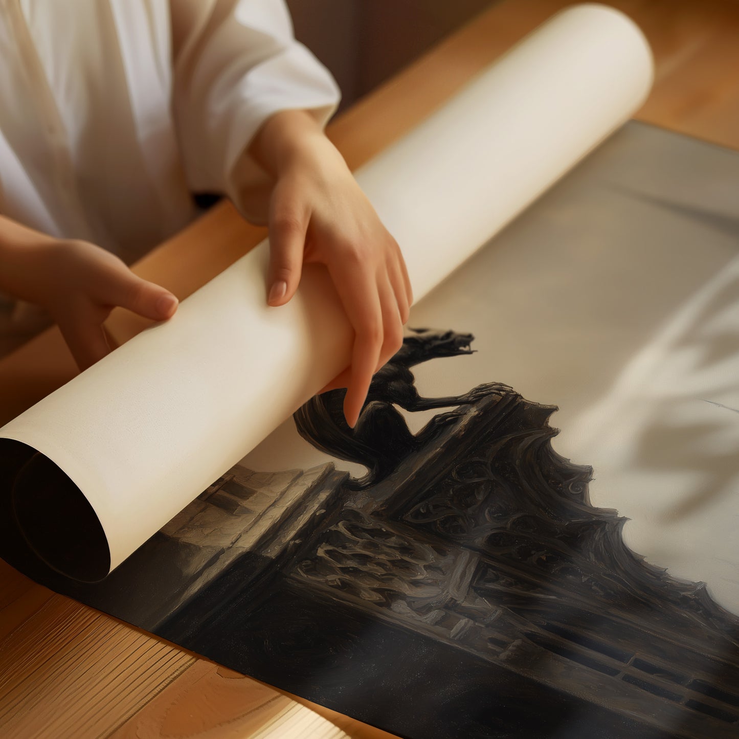 Ancient Sentinel Watches Foggy Spires