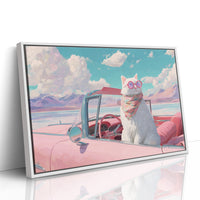 Desert Drive With Pink Skies