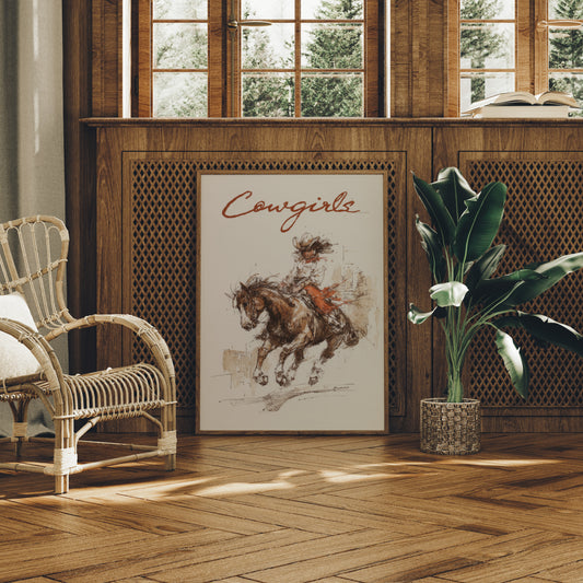 Barrel Racing Dreams - Dynamic Cowgirl & Horse