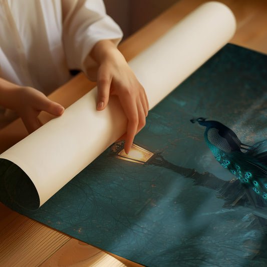 Midnight Peacock Guards Ancient Path