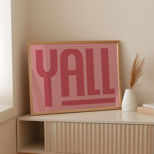 Yall Southern Charm Print in Pink