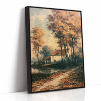 Autumn Cottage by the Water's Edge