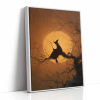 Midnight Perch Under Amber Moon