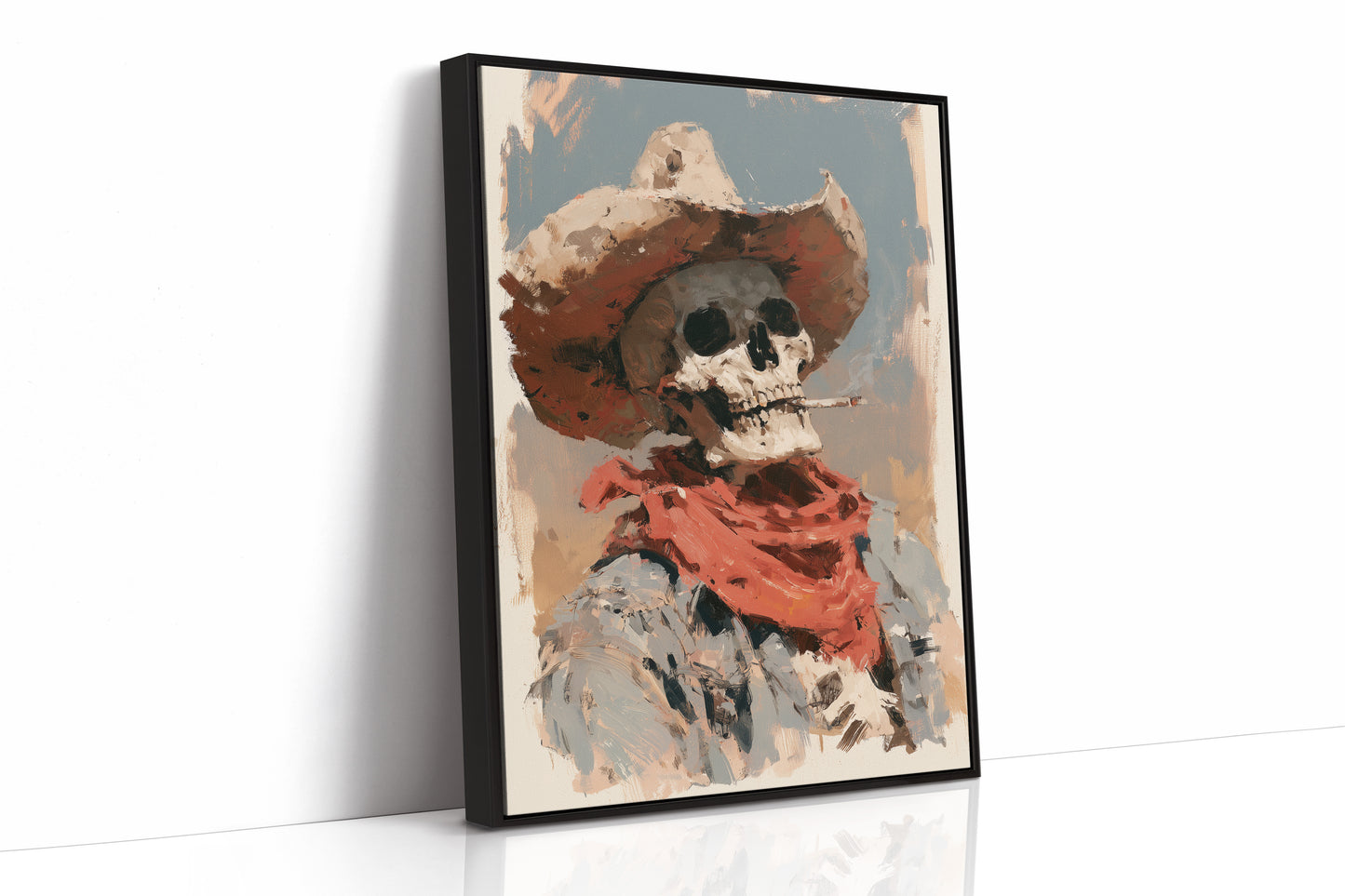 Desert Desperado: Smoking Skeleton Cowboy