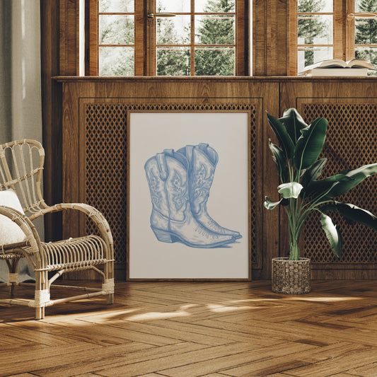 Vintage Western Heritage - Hand-Drawn Cowboy Boots