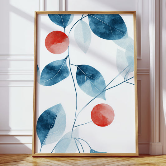 Winter Berries Dance Through Blue Leaves