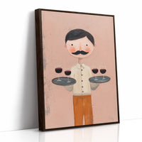 Whimsical Waiter with Red Wine