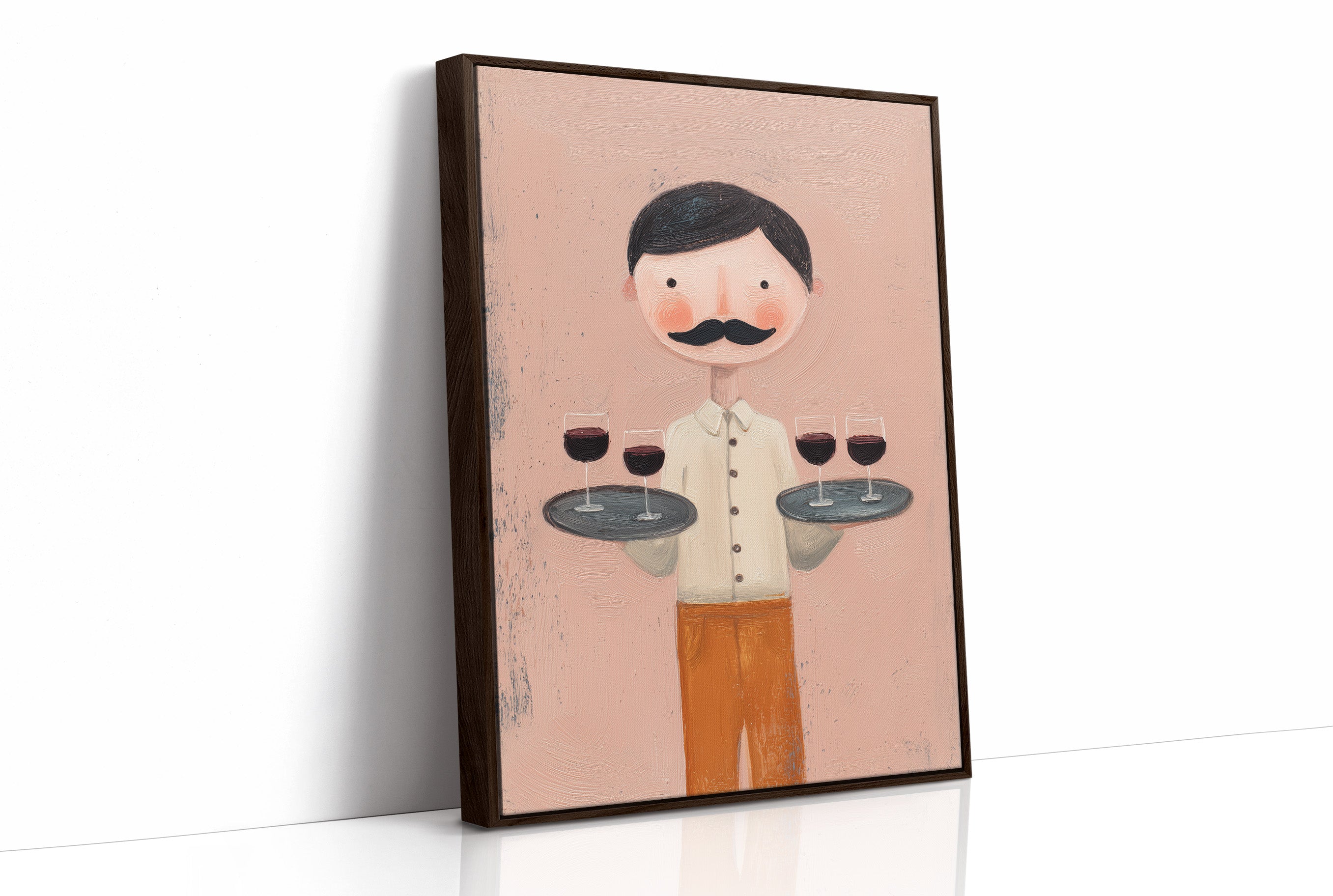 Whimsical Waiter with Red Wine