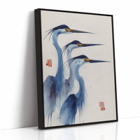 Blue Herons Dance In Morning Light