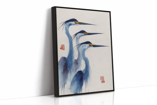 Blue Herons Dance In Morning Light