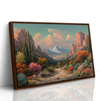 Saguaros Dance Between Pink Cliffs