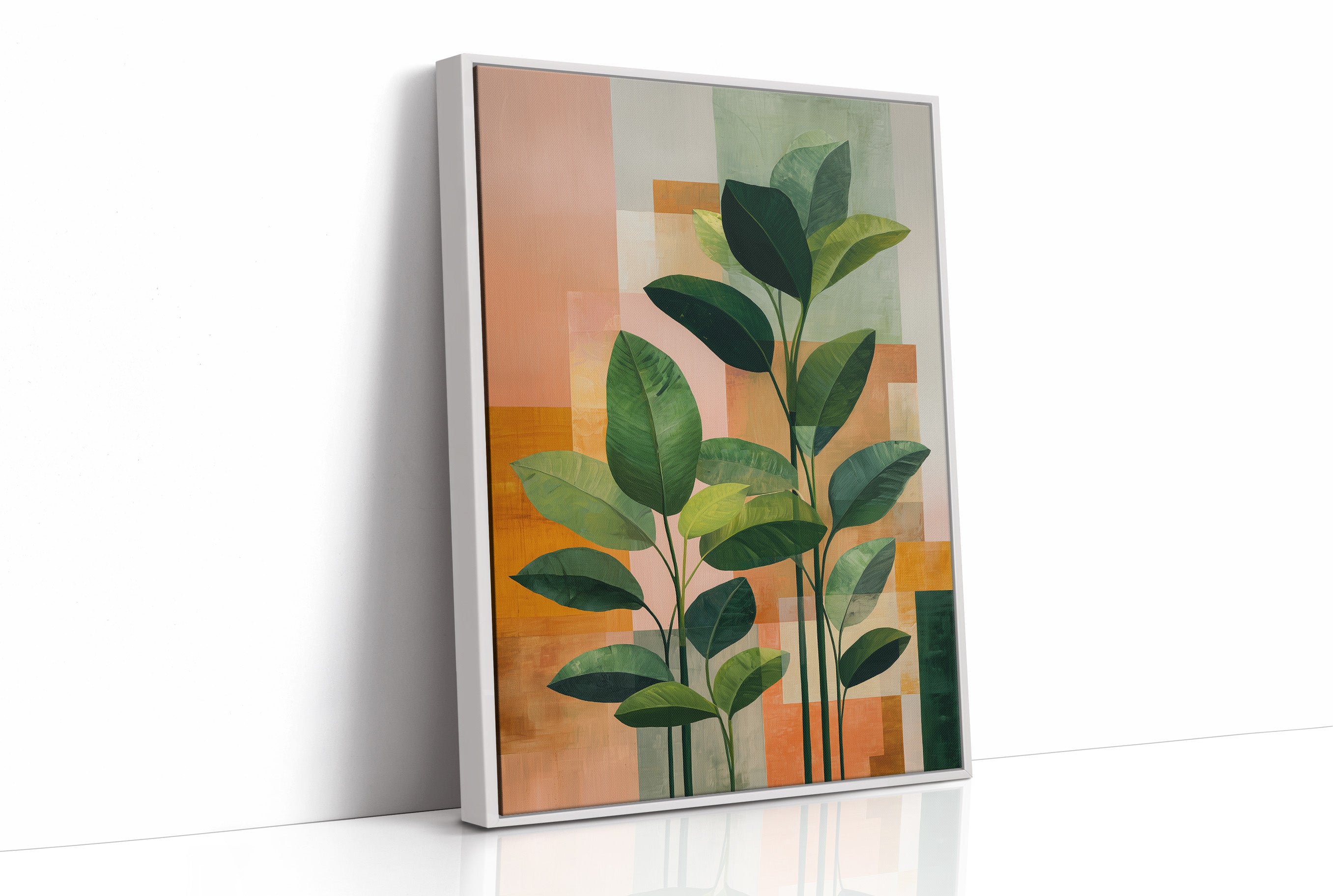 Geometric Harmony: Foliage in Warm Abstraction