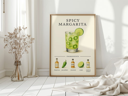Spicy Margarita Cocktail Recipe Print
