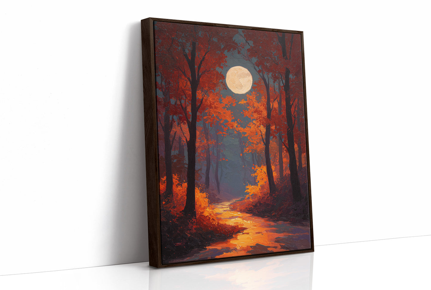 Autumn Path Beneath Harvest Moon
