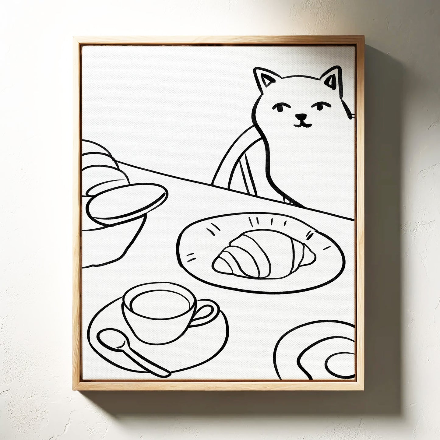 Morning Croissants Tempt Curious Cat