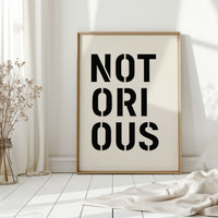 Notorious Bold Stencil Typography Print
