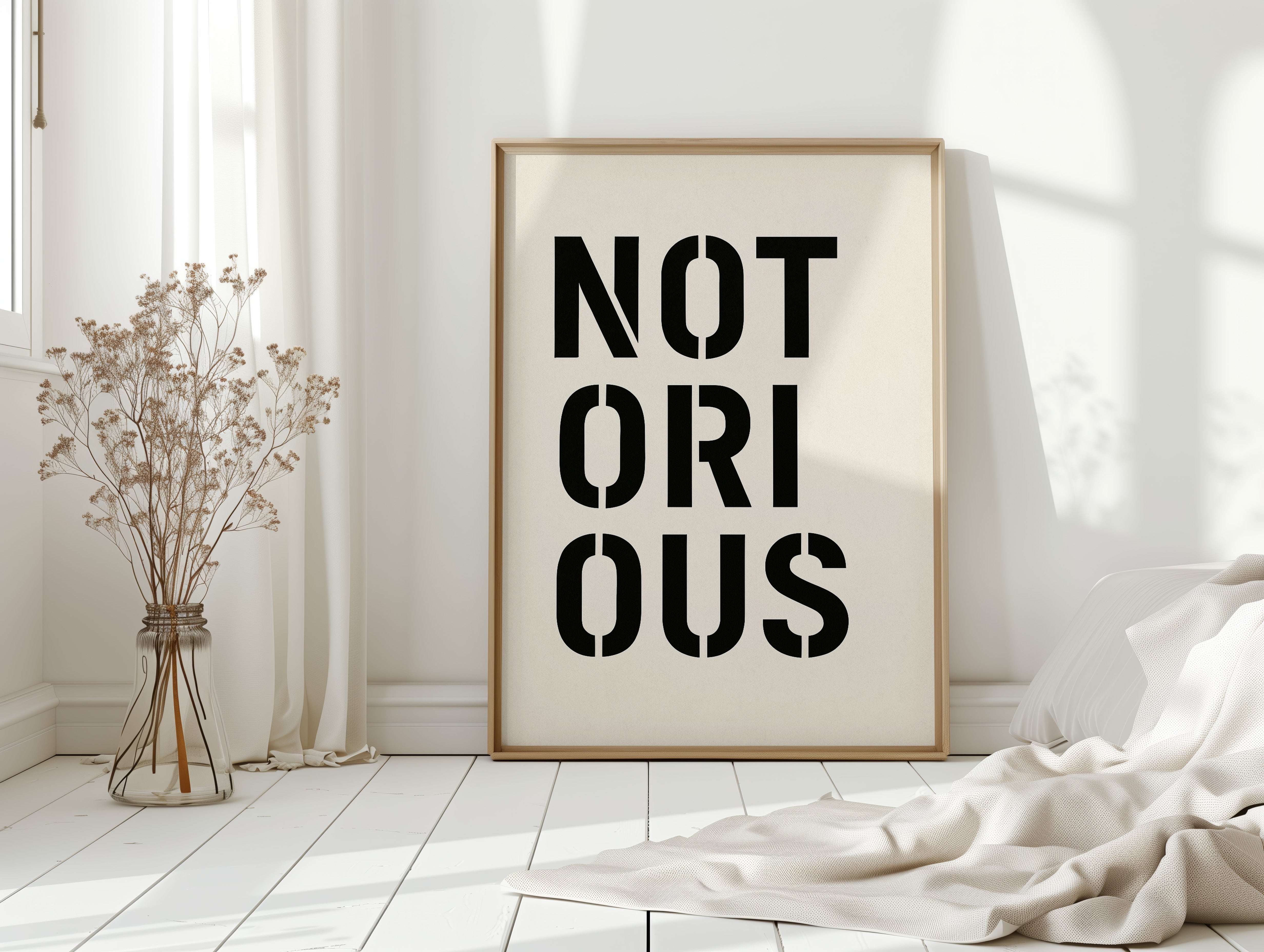 Notorious Bold Stencil Typography Print