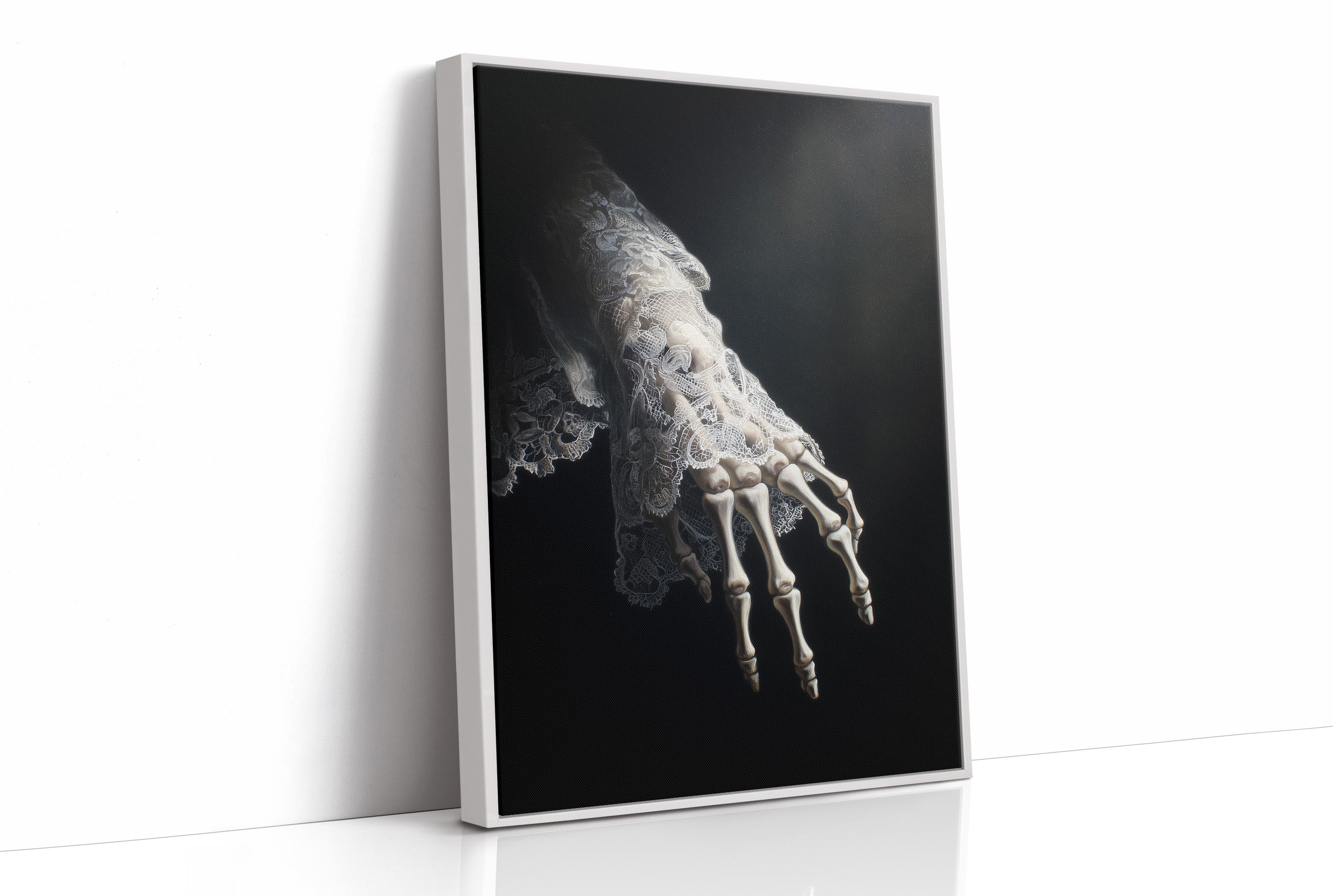 Delicate Bones Behind Lace Curtains