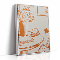 Tangerine Morning: Coffee and Wildflowers