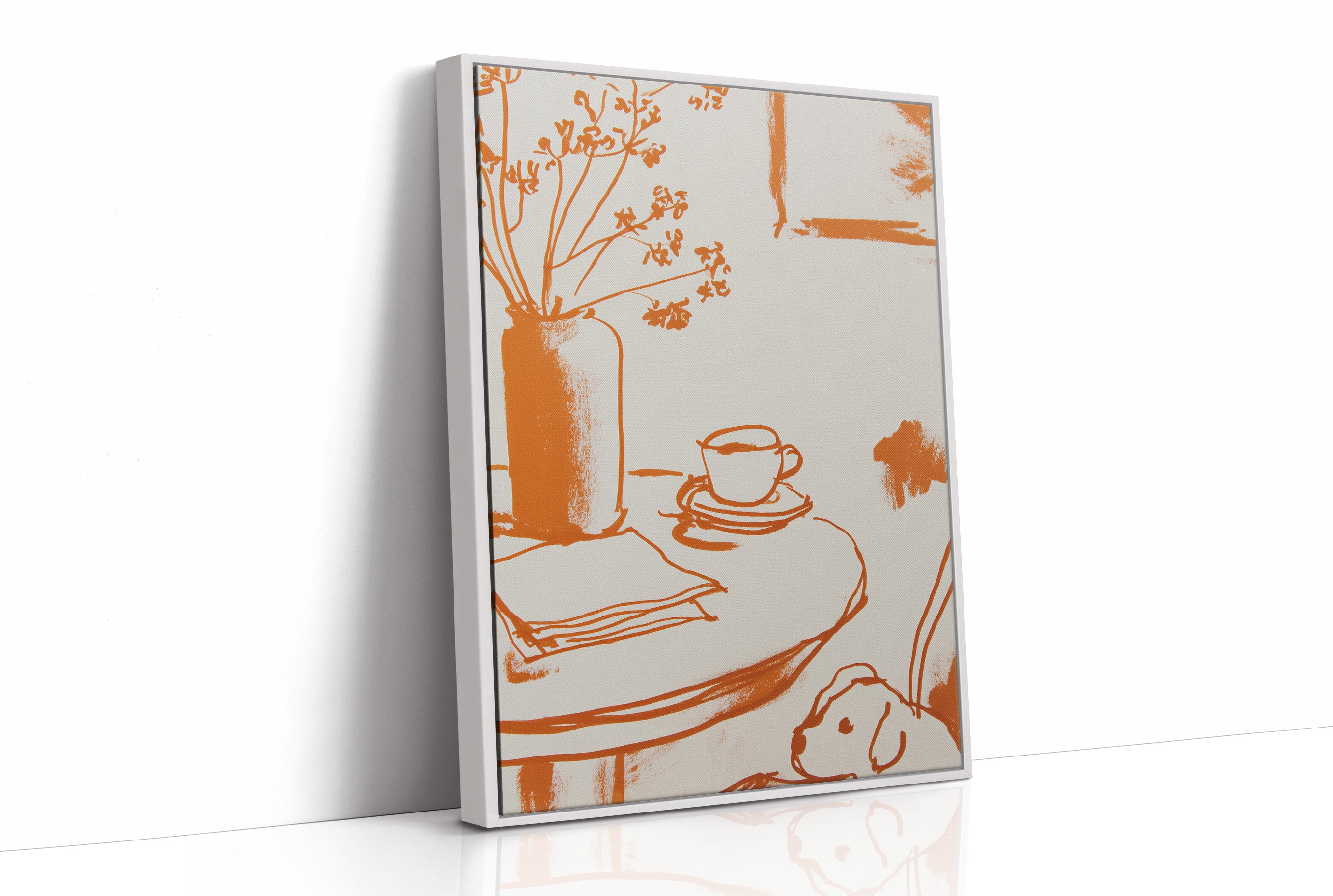 Tangerine Morning: Coffee and Wildflowers