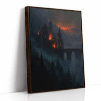 Fortress Ablaze Beyond Misty Pines
