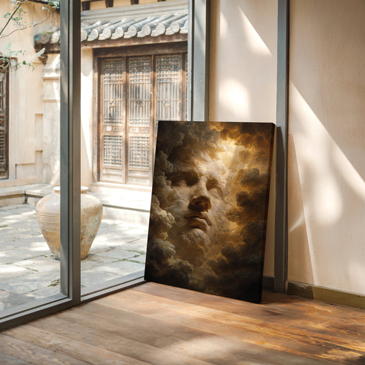 A Face Amongst Golden Clouds