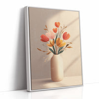 Sunlit Tulips in Minimalist Embrace