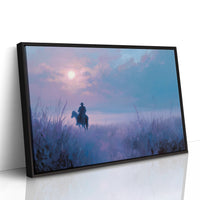 Twilight Rider Crosses Misty Waters