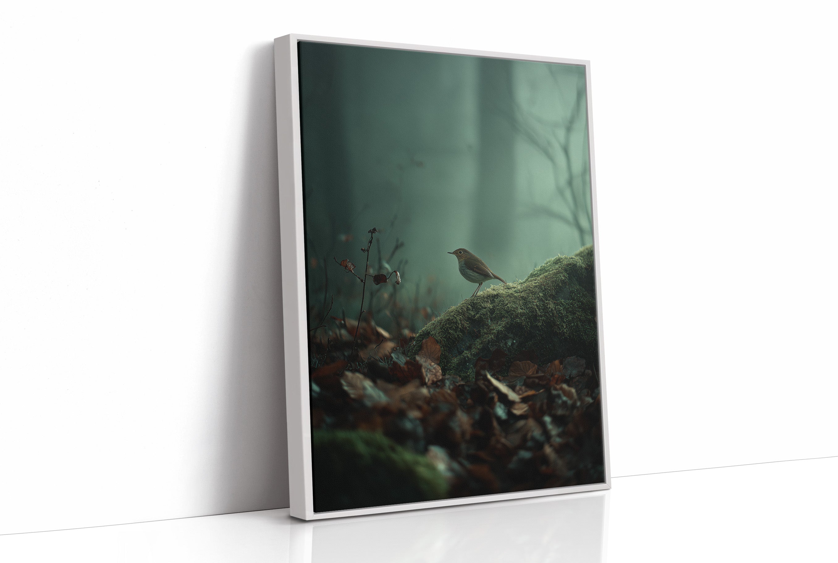 Solitary Songbird In Misty Forest