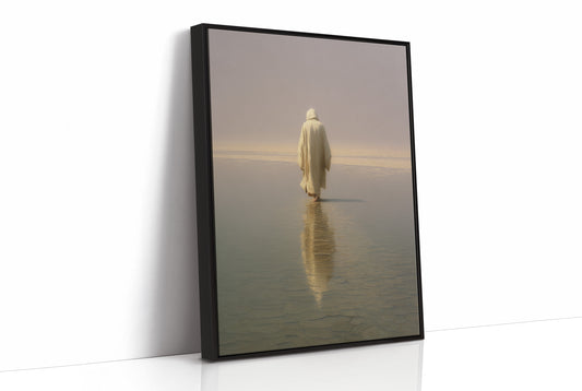 Solitary Pilgrim Crosses Forgotten Shores