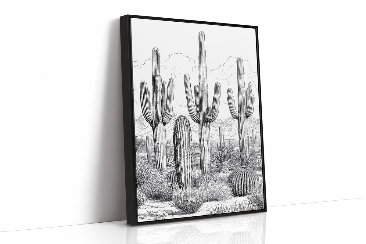 Saguaro Study in Pen and Ink