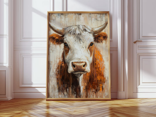 Sunset Longhorn on Weathered Wood