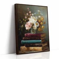 Peonies Rest On Literary Treasures