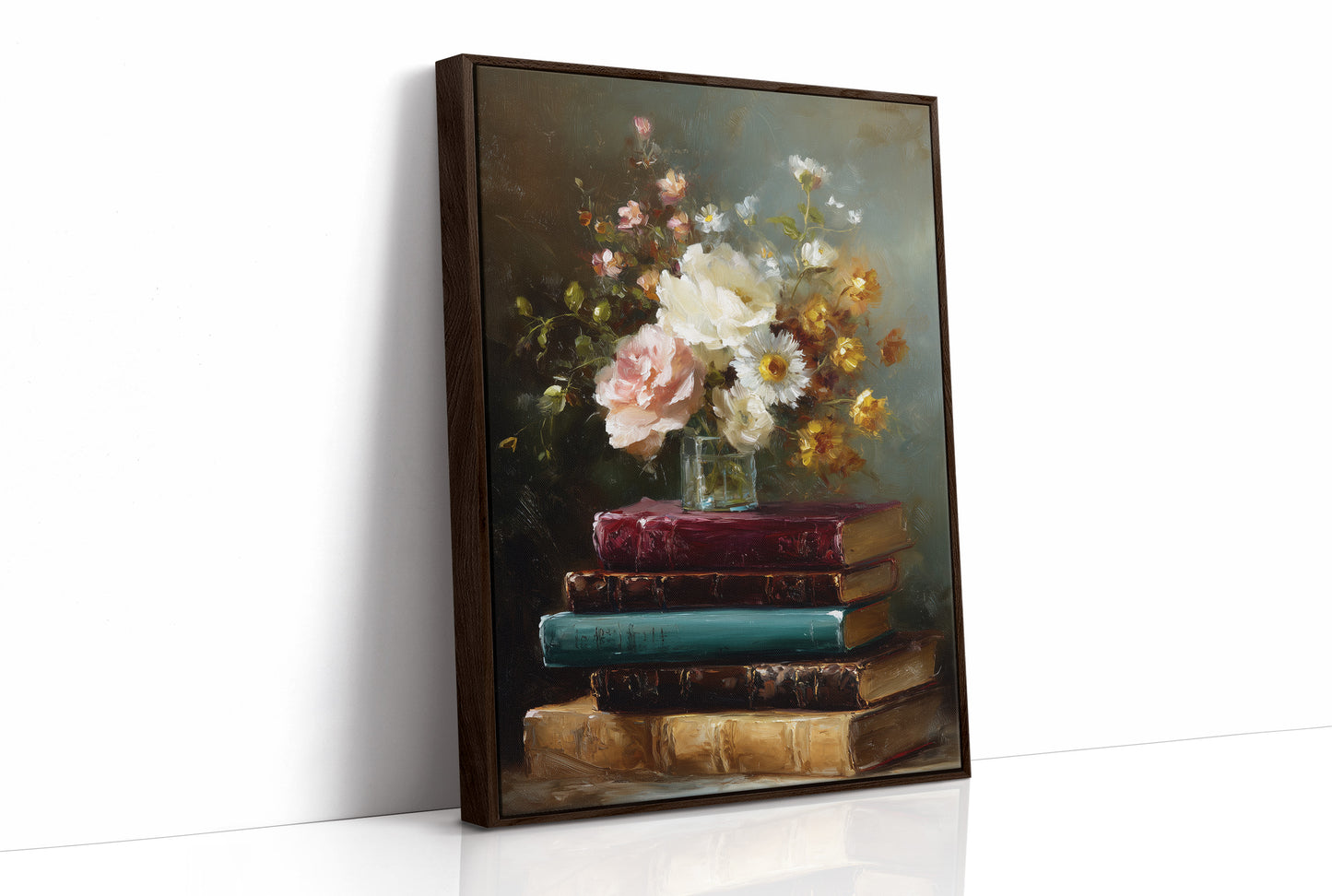 Peonies Rest On Literary Treasures
