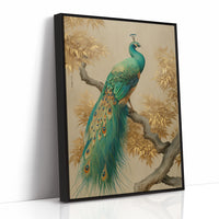 Jade Peacock Among Golden Leaves