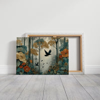 Ravens Soar Through Floral Forest
