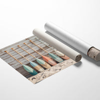 Painted Oars Await Summer Tides