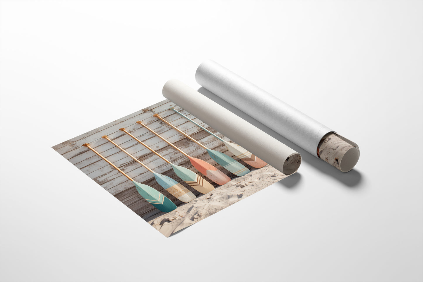 Painted Oars Await Summer Tides