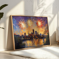 City Lights Dance With Fireworks Above