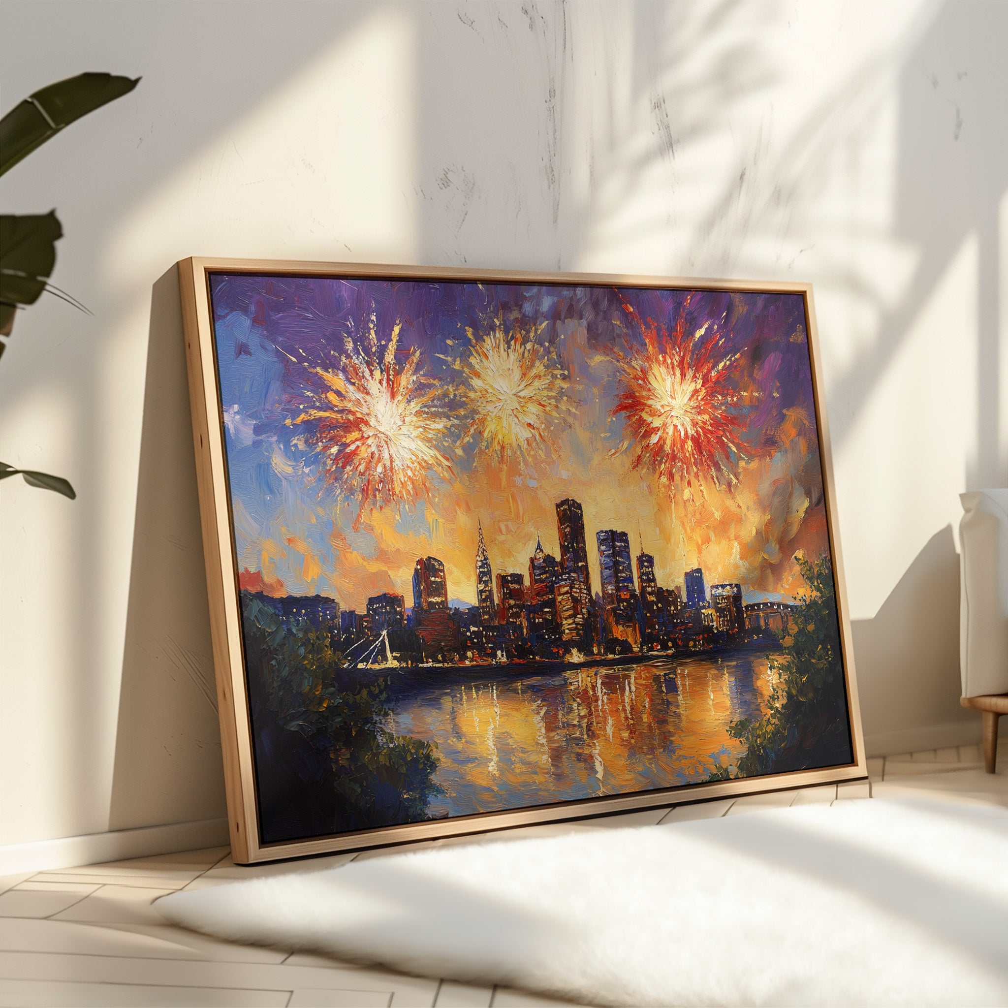 City Lights Dance With Fireworks Above