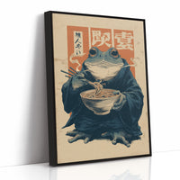 Wise Frog Savors Midnight Ramen