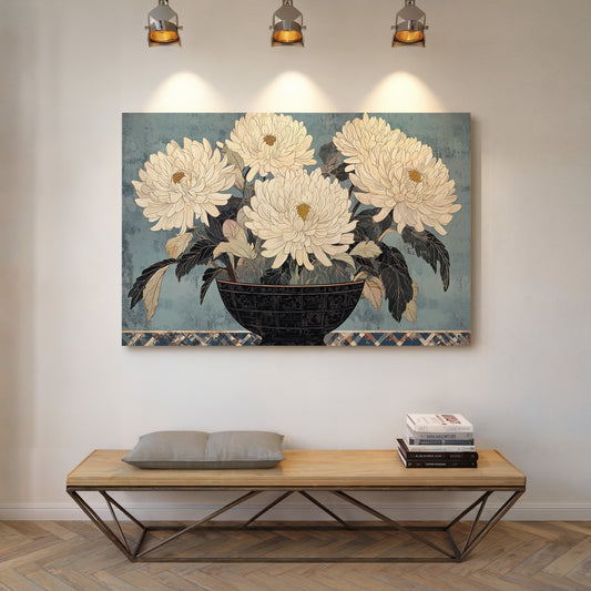 Chrysanthemums Bow To Winter's Song