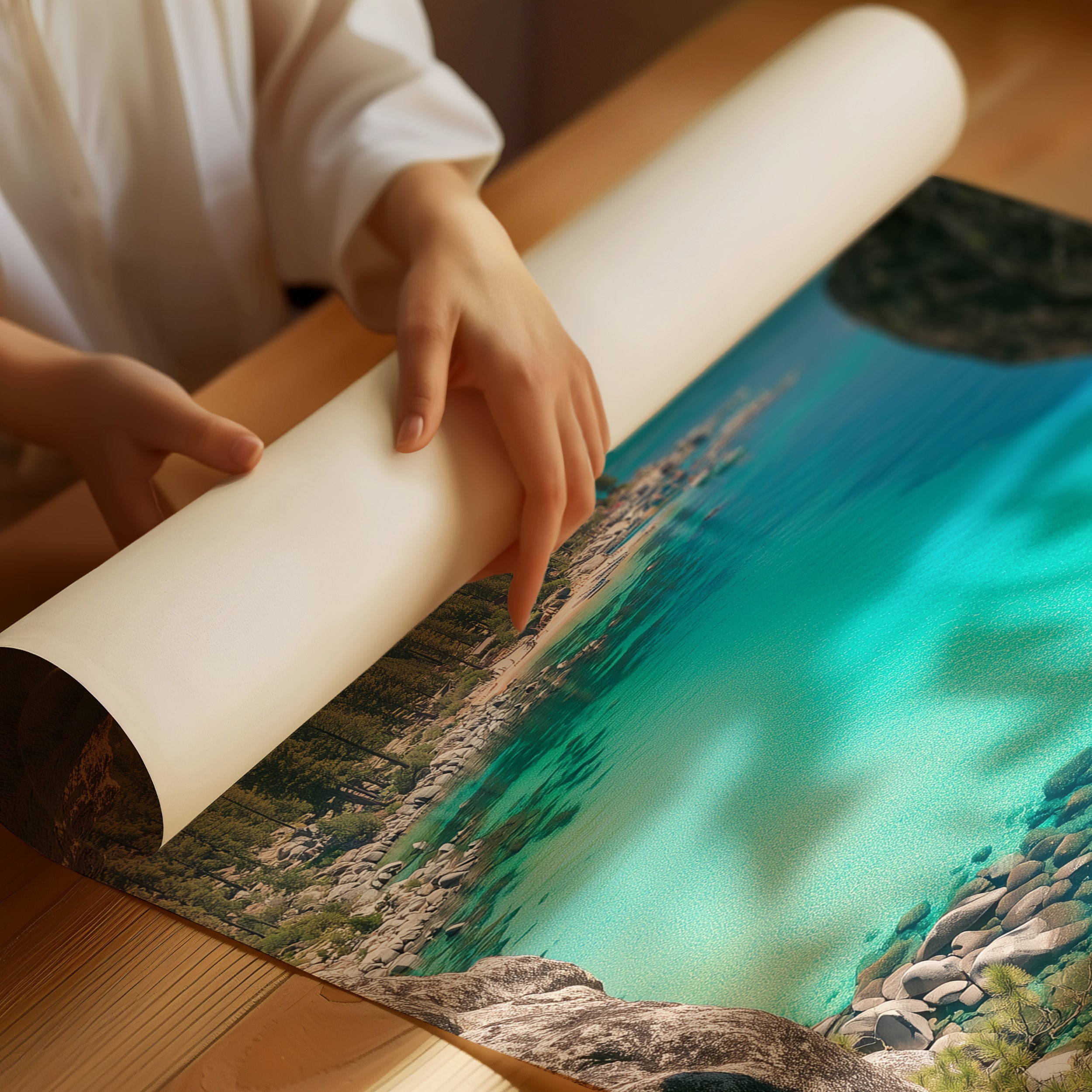 Turquoise Cove Through Granite Window
